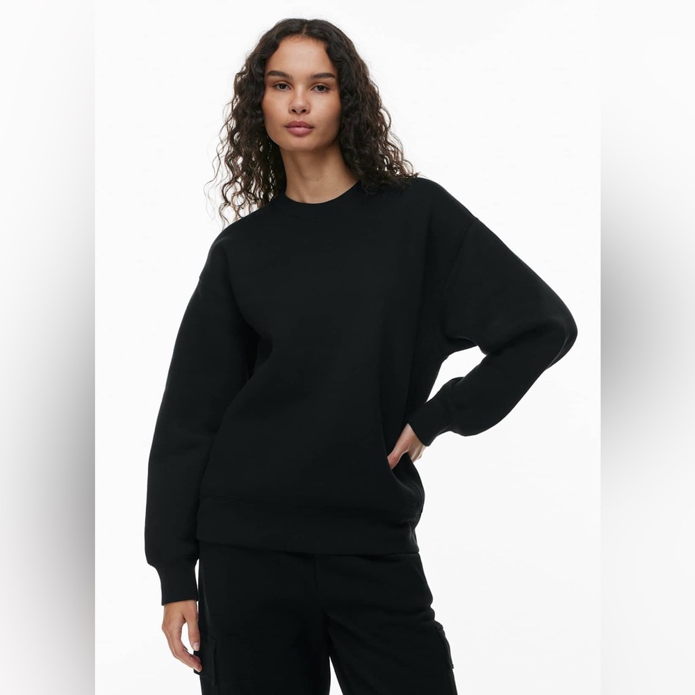 TNA Bubble Fleece Boyfriend Crew Sweatshirt Aritzia Cherry‎ Red Womens Size XS